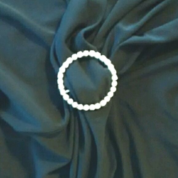 Evan-Picone Little Black Dress Rhinestone Buckle - Picture 7 of 7